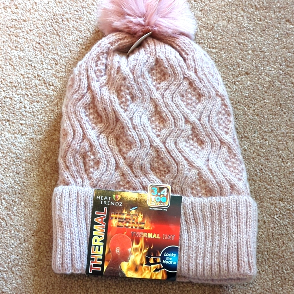 Heat Trendz Thermal Hat Pale Pink NWT Sale